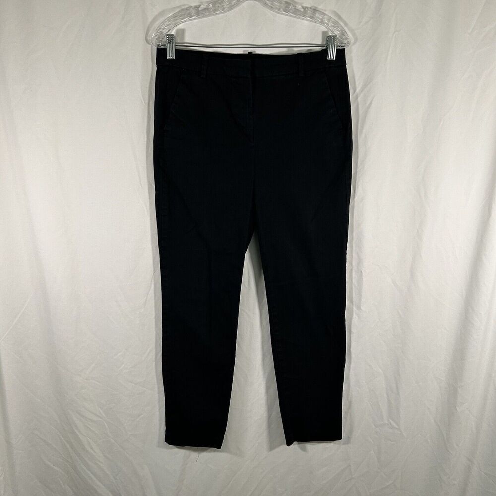 J. Crew Mercantile Pants Women's 8 Solid Black Cotton Blend Mid Rise Pockets